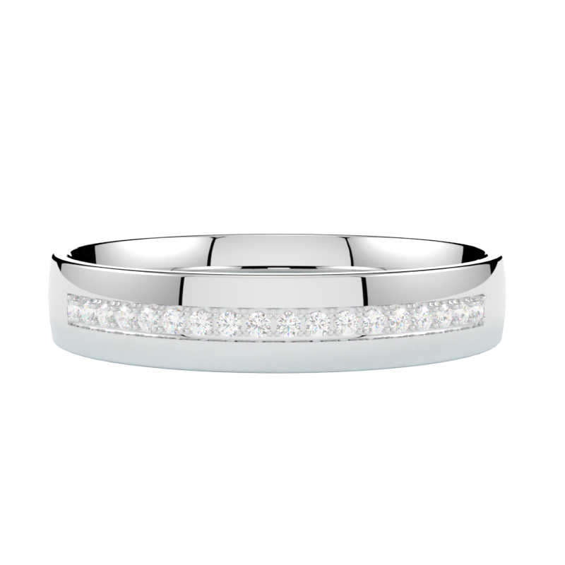 Obrączka z białego złota 750 z brylantami